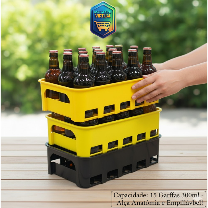 Garrafeira Engradado/ Cesto P/ 15 Garrafas De Cerveja 300ml