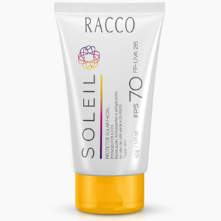 Protetor Solar Facial Soleil Racco Fps 70 Alta Proteção Filtro Uva E Uvb Toque Seco 40g em Oferta na Shopee