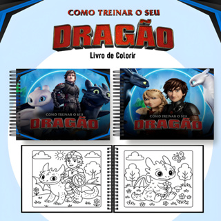 Livro de Colorir Folha GROSSA 180g Como Treinar Seu Dragão 50 Páginas / PROMOÇÃO em Oferta na Shopee