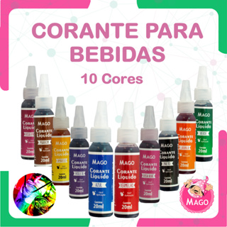 10 Corantes Liquidos Alimenticios para Bebidas Hidrossoluvel Concentrado - Alto Rendimento em Oferta na Shopee