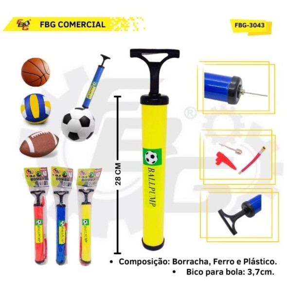 BOMBA PARA BOLA PNEU BICICLETA FBG FBG3043