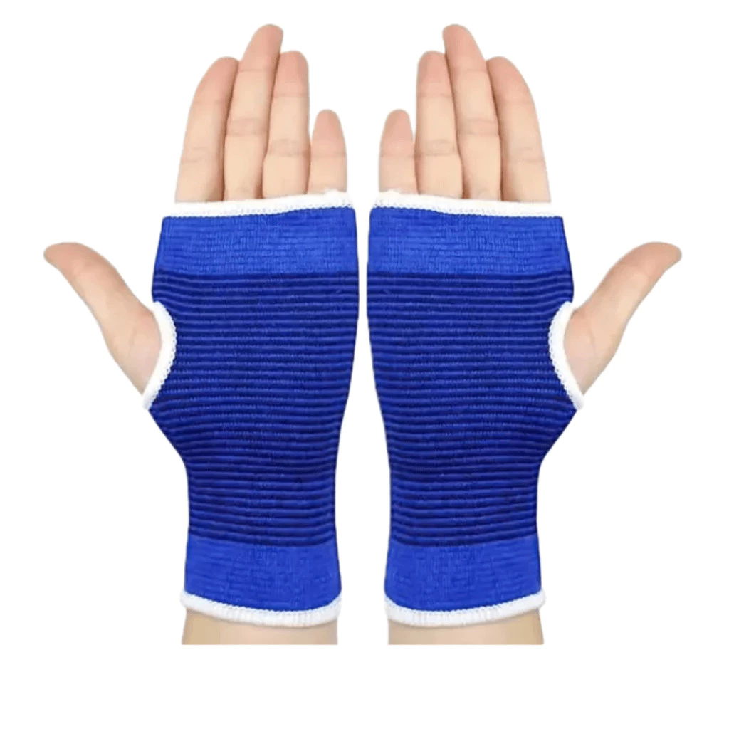 Munhequeira de Compressão Azul - 1 Par - Prevenção e Tratamento de Contusões