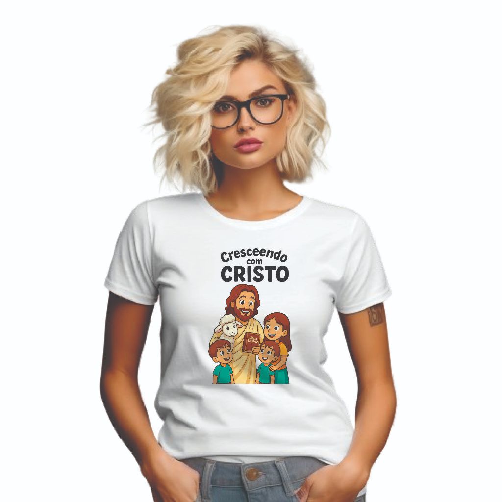 Camiseta Crescendo com Cristo, cultos infantis