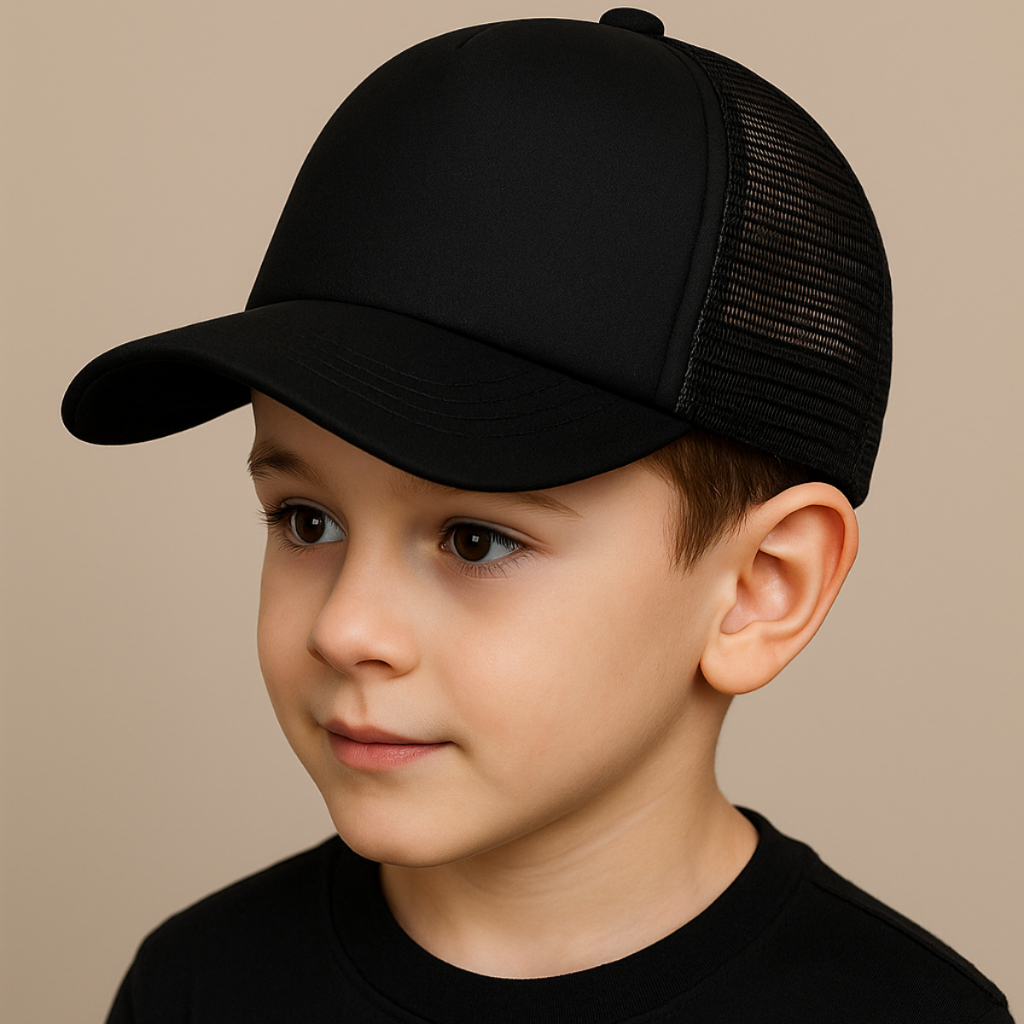 Boné Chapéu Infantil Trucker Liso Telinha Ajustável Aba Curva Para Criança 2 a 6 Anos Unissex Menino Menina Varias Cores