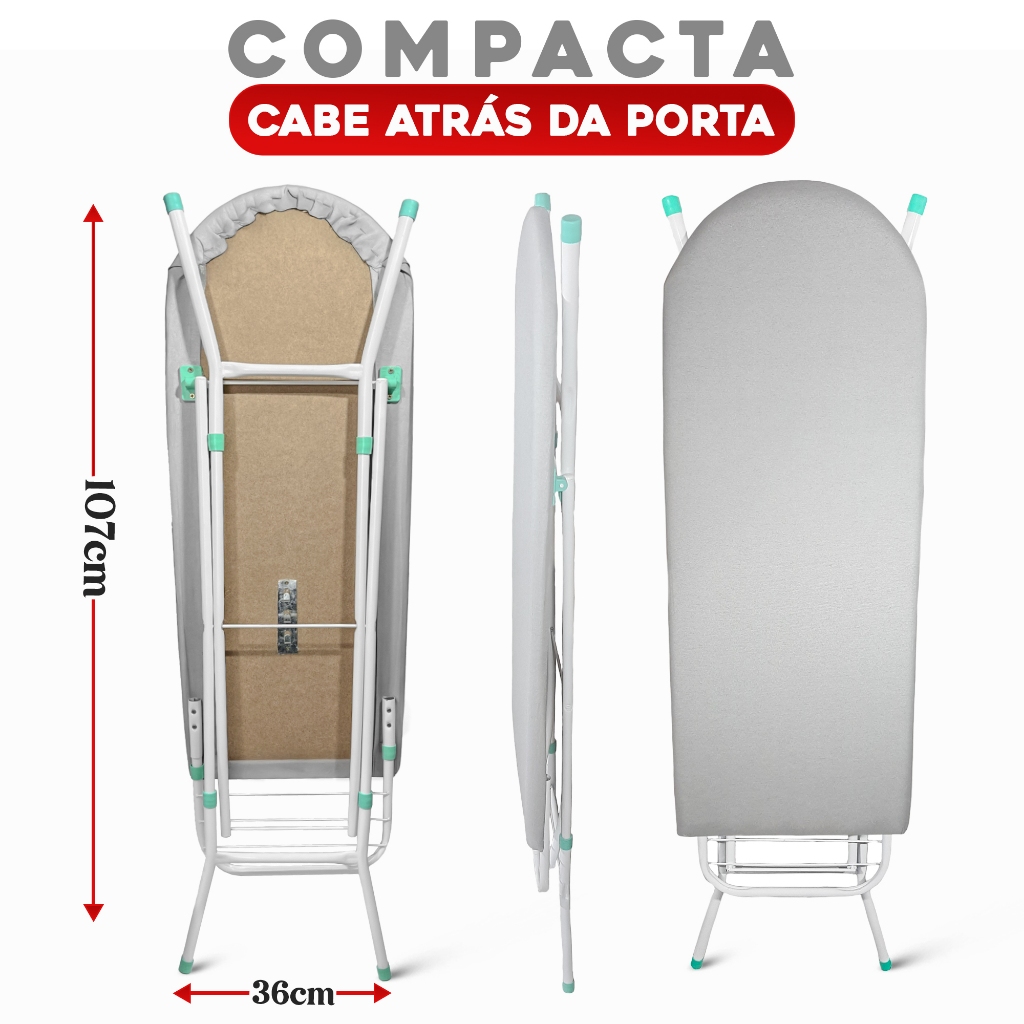 Tábua De Passar Roupa Reforçada Pés Dobráveis Com Forro Térmica
