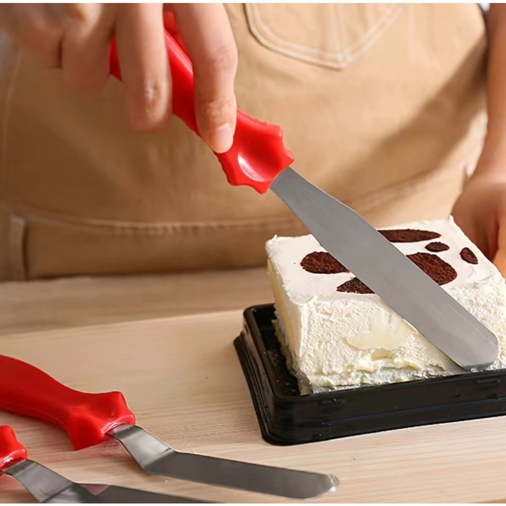 Kit 3 Espátulas em Inox Confeiteiro para Bolos Decorados