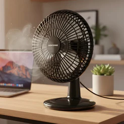 Ventilador Mini Turbo 20cm Ventimais Portátil de Mesa Potente Silencioso 127V 220V Compacto Casa Lar