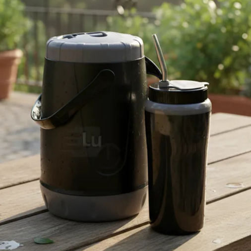 Kit Tereré Completo Copo Térmico 650mL + Garrafa Térmica Pavia 2.5L c canudo Inox + Cuia Unitermi cozinha Prático Mate