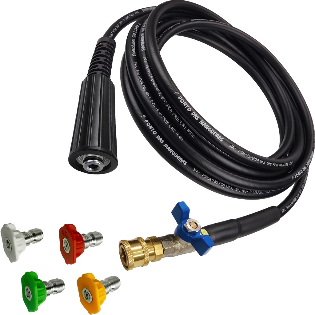 Kit 04 Bicos Color Engate Rápido Mangueira Compatível Com Lavadora Intech Machine HL 1500