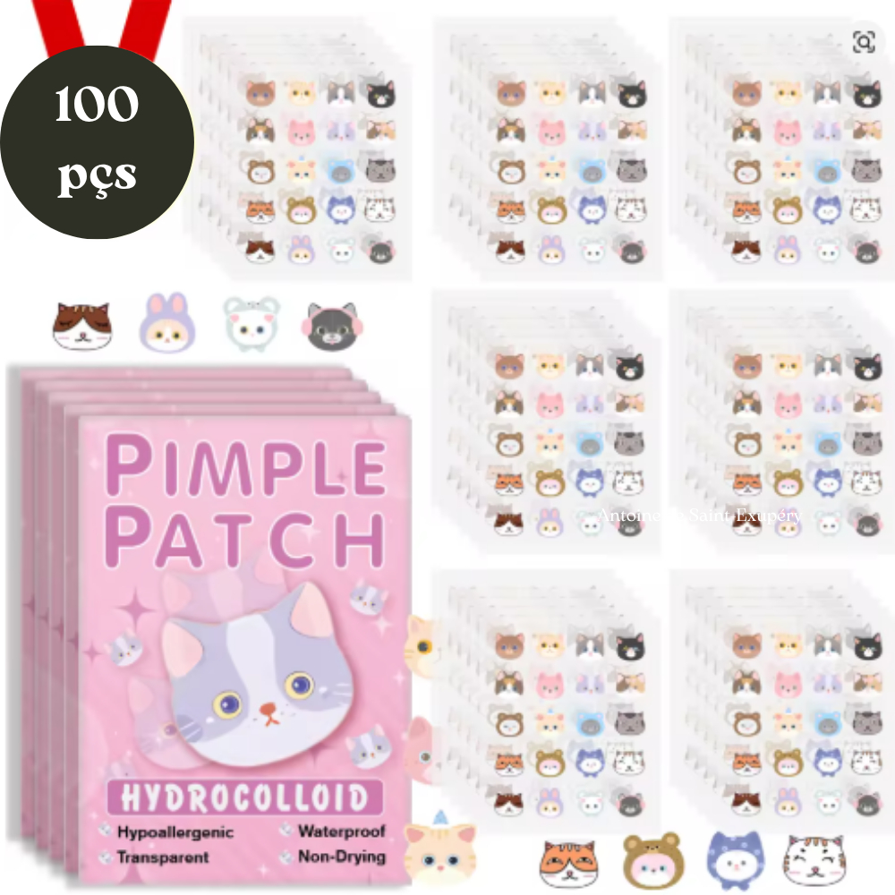 100pçs Adesivo Remoçao Acne Cravos e Espinhas Rosto Desenho Gatinhos Cobrir Imperfeiçoes em Oferta na Shopee