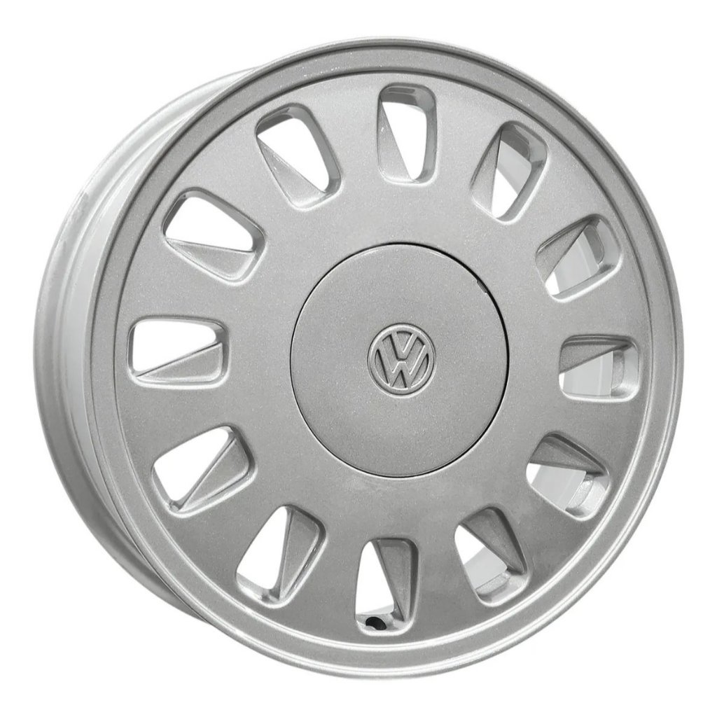 Kit 4 Rodas Gran Luxe Vw Volkswagen Cubo De Gelo Aro 17 Tala 6 4x100 Cor Prata Bicos de Brinde