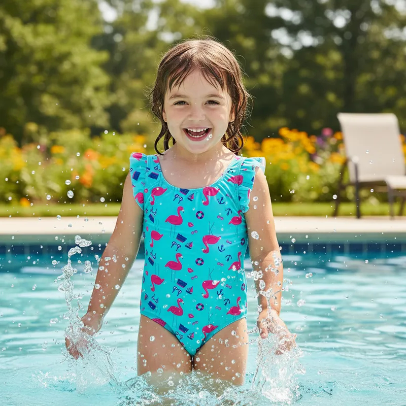 Maiô Infantil Menina Babadinho Estampada Com Proteção Solar Uv50 Alta Qualidade em Oferta na Shopee