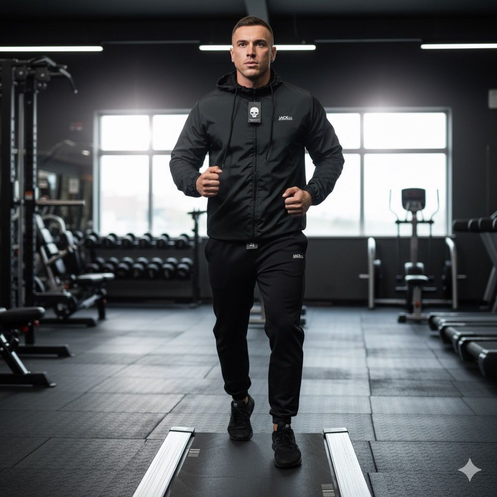 Conjunto Corta Vento Esportiva Academia Semi Forrado Impermeável JackCo + Calça Jogger Aspen JackCo em Oferta na Shopee