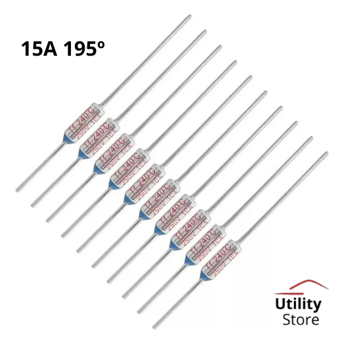 kit com 10 Fusível Térmico 15A 195° 250V