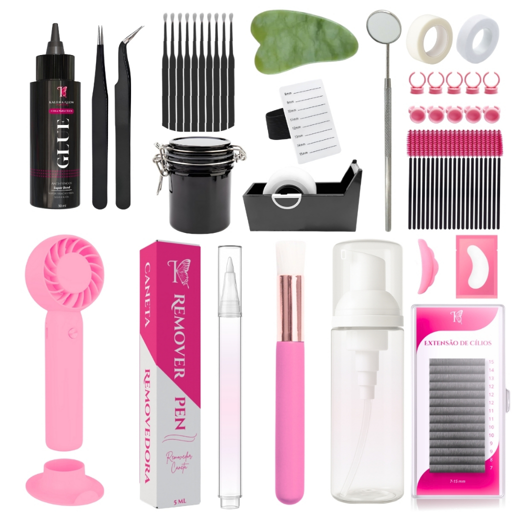 Kit Profissional Completo para Extensão Alongamento de Cílios Lash Designer em Oferta na Shopee