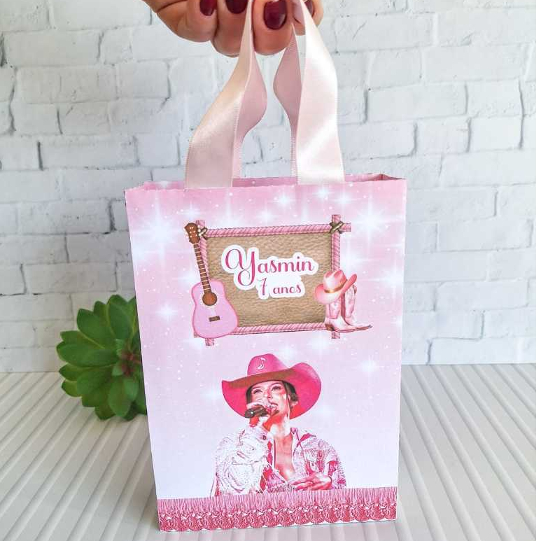 Sacolinha personalizada lembrancinha - aniversário - festa infantil - Ana Castela - boiadeira