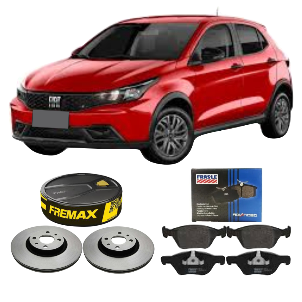 Kit Disco De Freio + Pastilha Dianteira Argo 1.8 2018 A 2021 Fremax Frasle