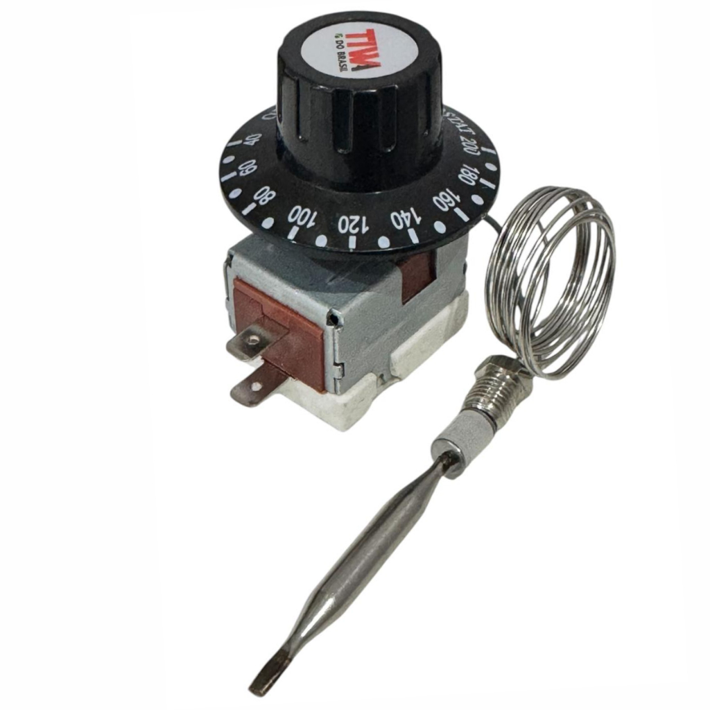 Termostato Analogico Tiwa Para Fritadeira 50/200 Graus 110/220v 30a Com Bucha