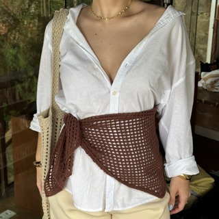 Lenço Bandana de Tricot Feminina Estilo Crochê Artesanal Verão Tendencia em Oferta na Shopee