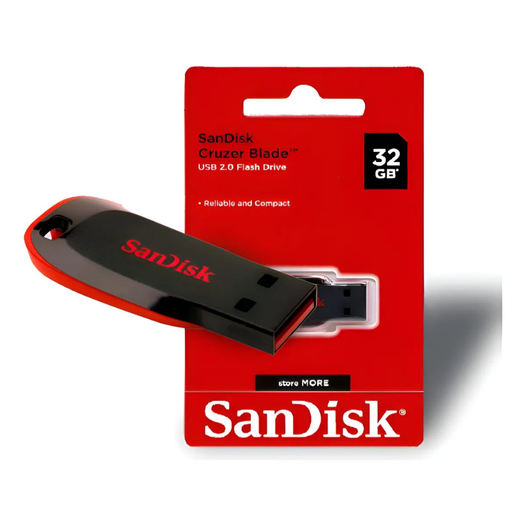 Pendrive Sandisk 100% Original USB 2.0 Cruzer Blade 32GB 64GB 128GB Flash Drive Compacto