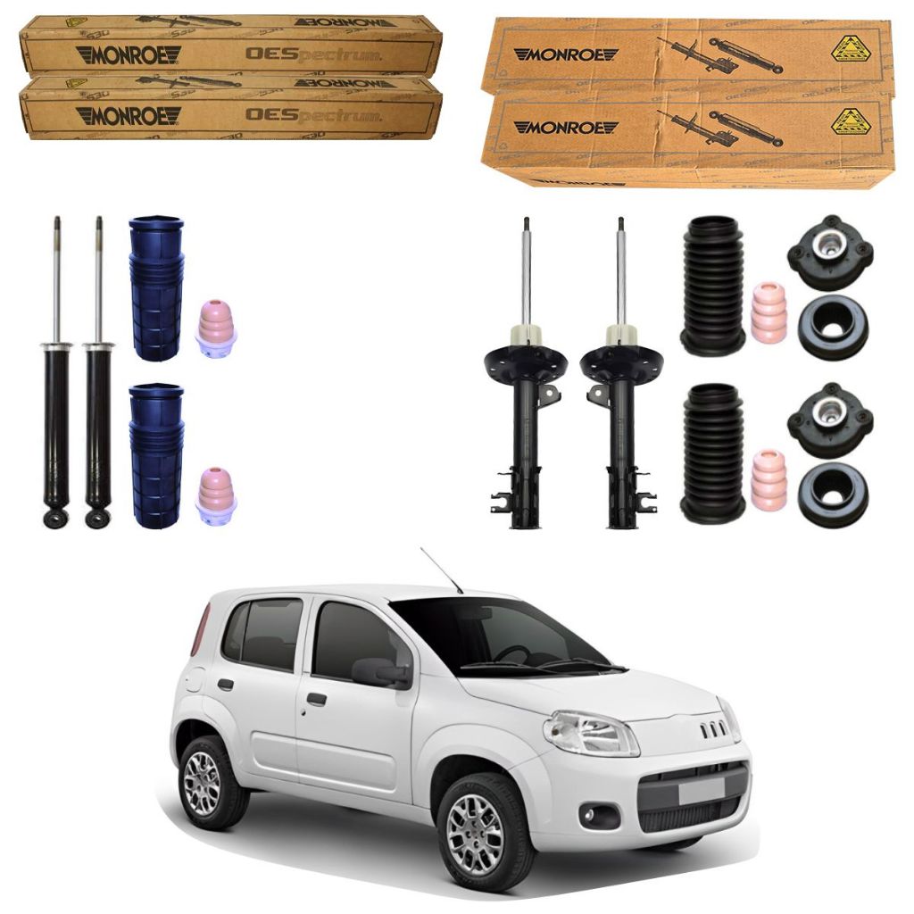 KIT 4 AMORTECEDOR UNO VIVACE C/ BARRA 2010 A 2020 MONROE KIT