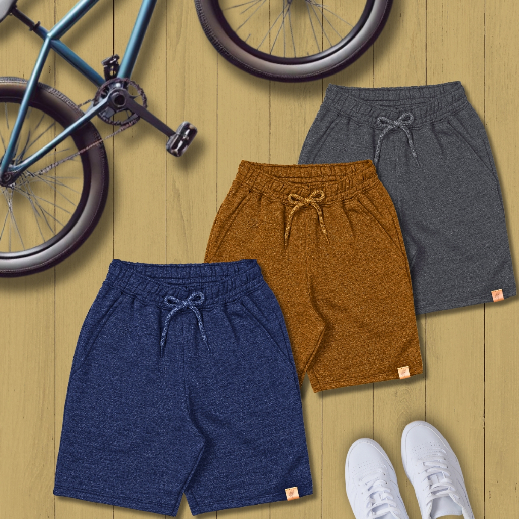 Kit com 3 Bermudas Moletom Masculinas Infantil com 2 Bolsos | 100% Algodão em Oferta na Shopee