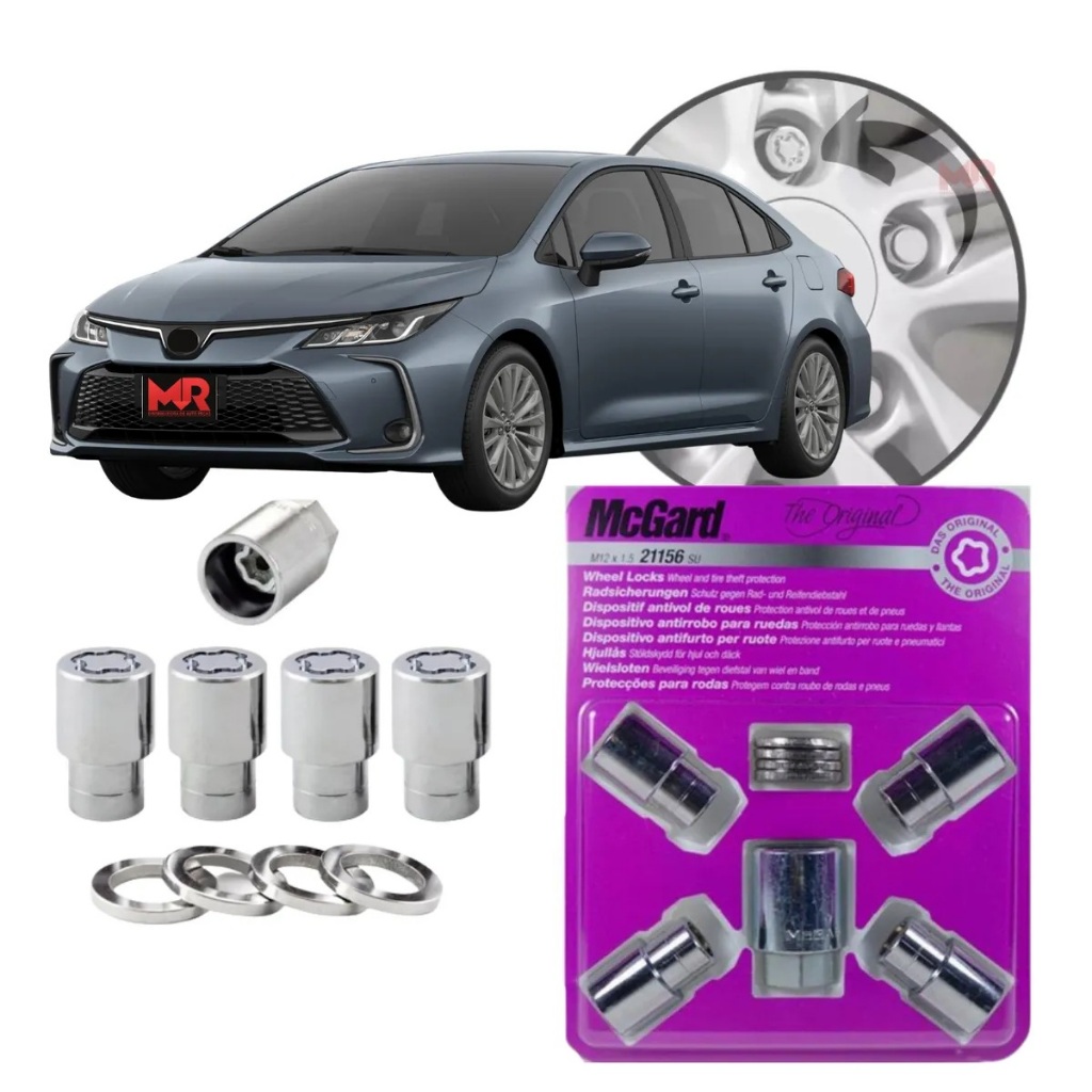 Parafuso Trava Antifurto Roda Original Toyota Corolla Xei e Altis 2025 2026 - Mcgard