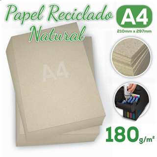 Papel Reciclado 180g A4 Pacote com 25/100 folhas - Premium Eco 210x297mm / Jato de tinta e Laser em Oferta na Shopee