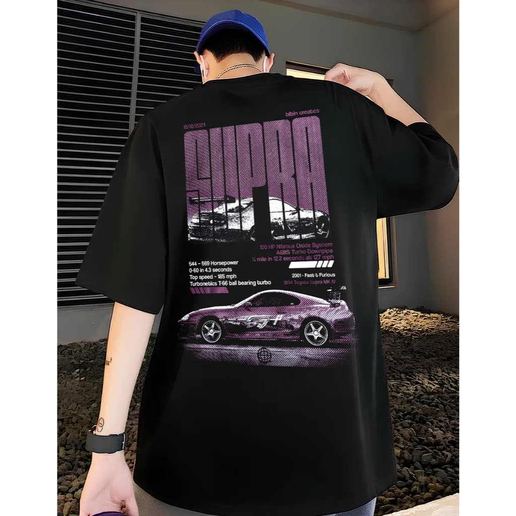 Camiseta Toyota Supra Algodão Race Speed Jdm Blusa Oversized Esportiva Corrida Casual Masculina