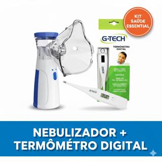 KIT SAÚDE FAMÍLIA: Nebulizador Ultrassônico Portátil Adulto e Infantil + Termômetro Digital G-Tech em Oferta na Shopee