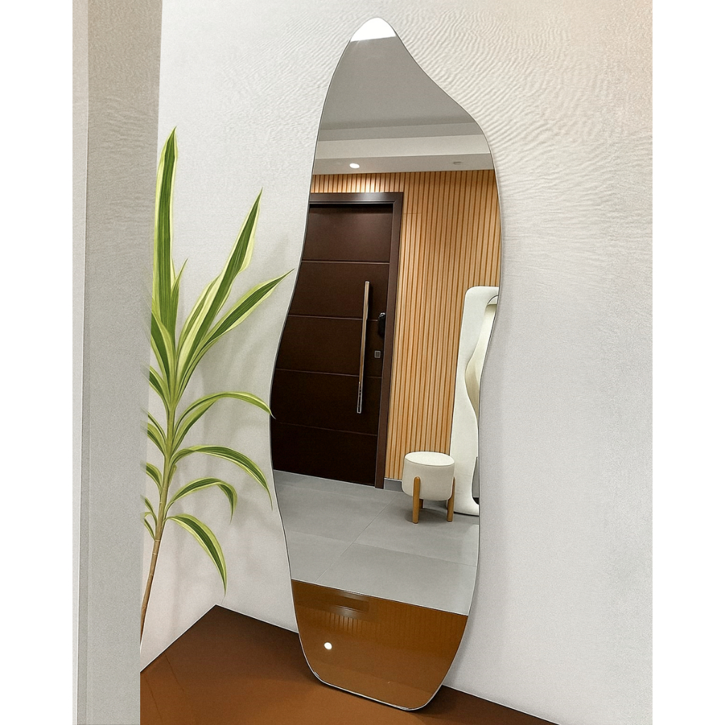 Espelho Orgânico Grande Decorativo 50x80cm para Parede Sala Quarto Decoração Lapidado em Oferta na Shopee
