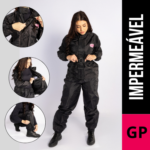 Conjunto Capa de Chuva Moto Feminina Arizona Racing GP 100% Impermeável