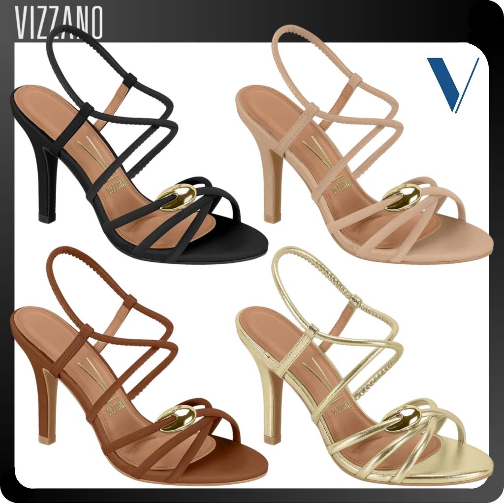 Sandália Vizzano Festa Salto Alto Fino Confortável Strass Brilhante Amarrar Envio Rápido em Oferta na Shopee