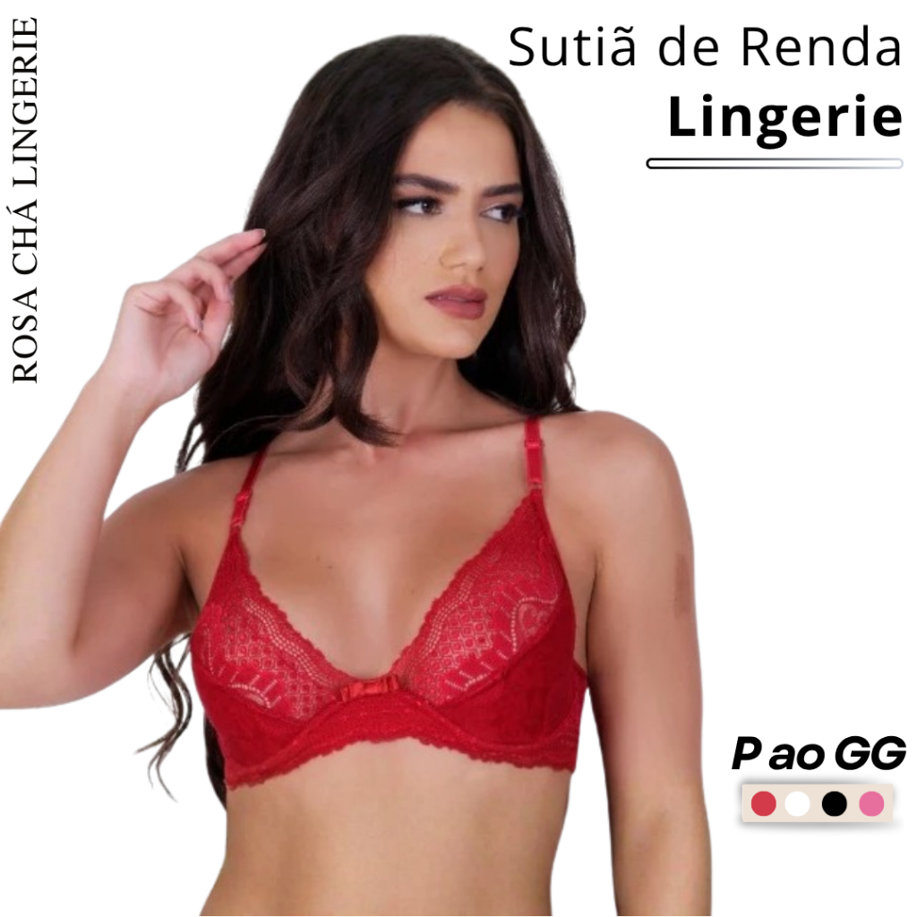Sutiã Sutia Renda Lingerie Sem Bojo Com Forro e Aro em Oferta na Shopee