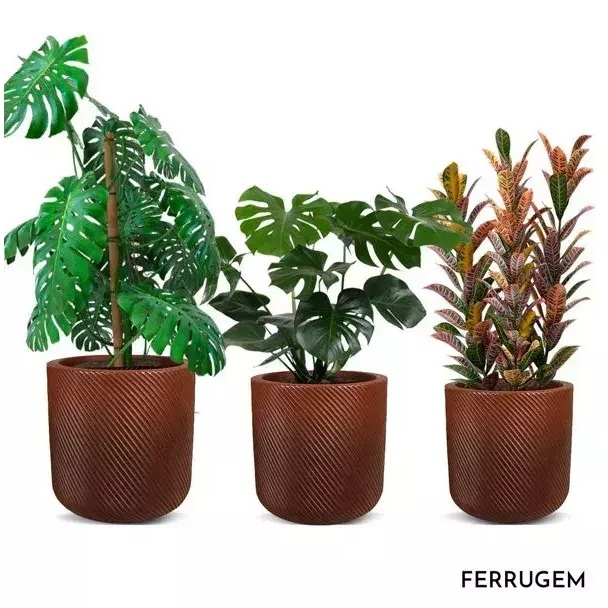Kit Vasos Decorativos Vite Vasos Para Plantas Cilindrico Polietileno Sustentável