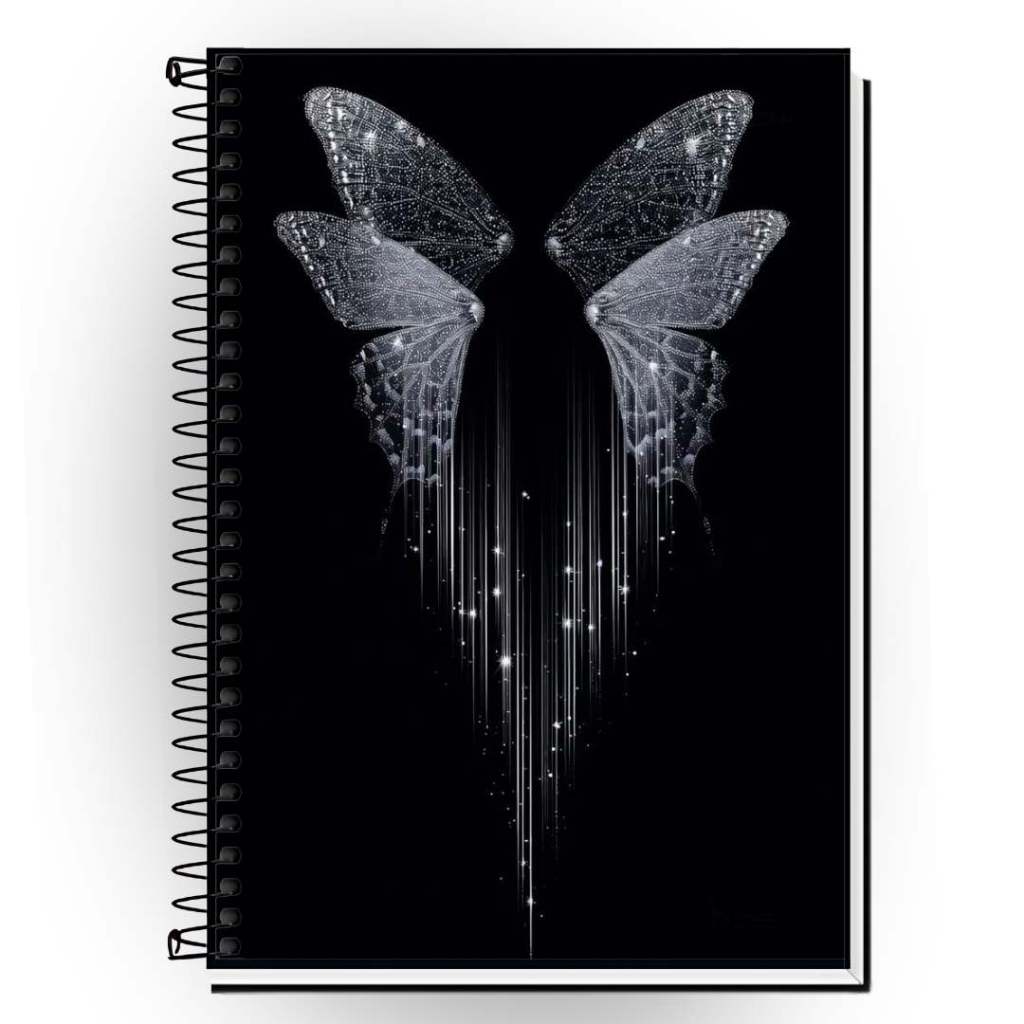 Caderno Borboleta Premium | Capa Dura HD | 1 a 20 Matérias | Estampa Floral com Borboletas | Ideal para Escola em Oferta na Shopee