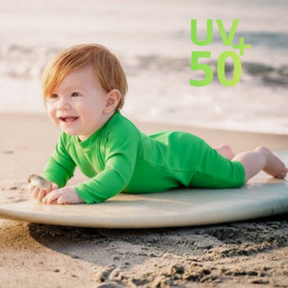 Macacão Curto Bebê Manga Longa Romper Macaquinho com Proteção Solar Uv50+ Verão Praia Piscina em Oferta na Shopee