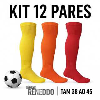 Kit 12 Pares Meião de Futebol Adulto Tam 38 ao 45 Saldo,, Doação, Treino em Oferta na Shopee