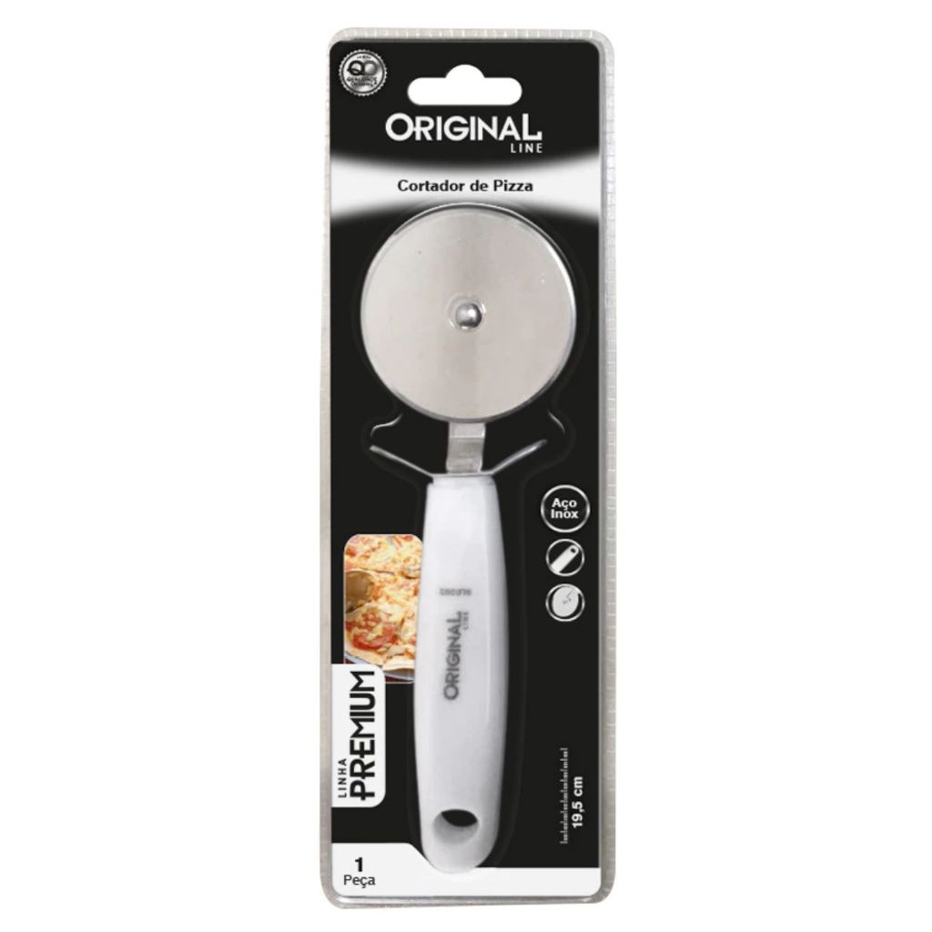 Cortador de Pizza Premium 19,5cm Inox Original Line Cozinha Profissional-  específico- linha cozinha