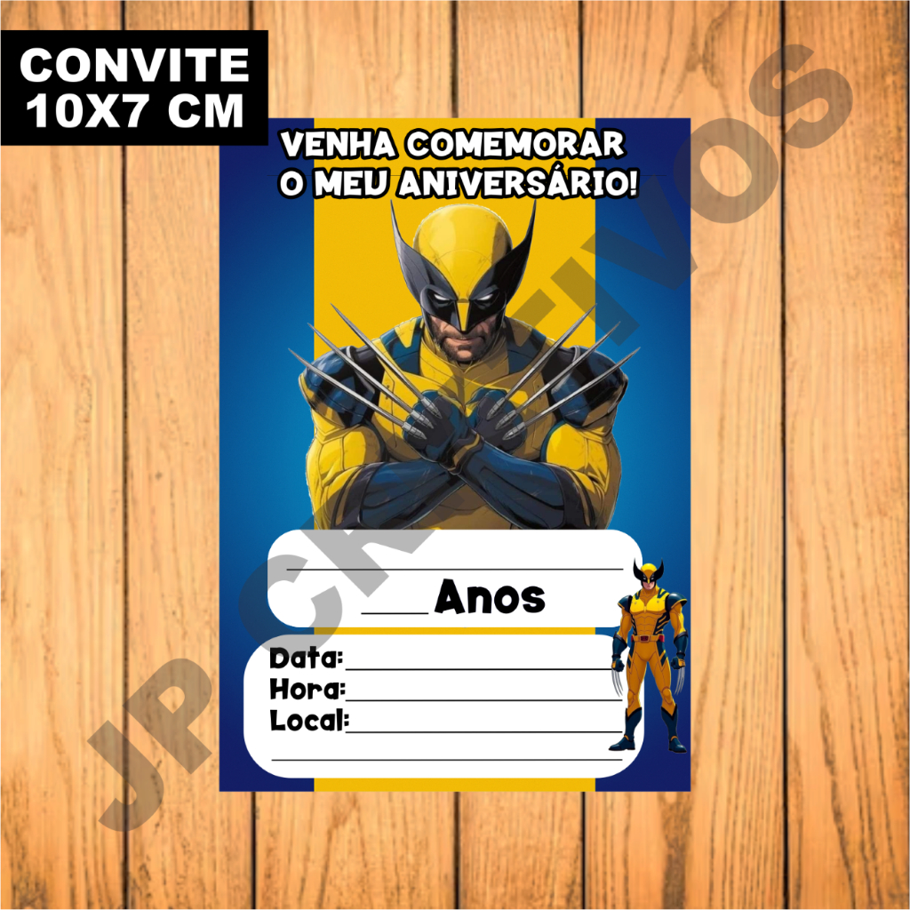 CONVITES WOLVERINE X-MEN CONVITE