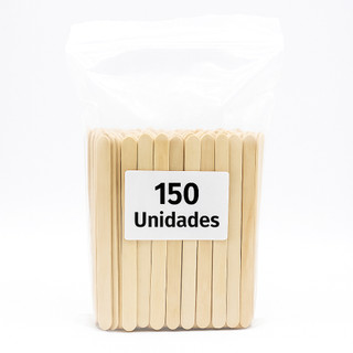150 Palitos Para Sorvete Picolé Artesanato Depilacao Ponta Redonda
