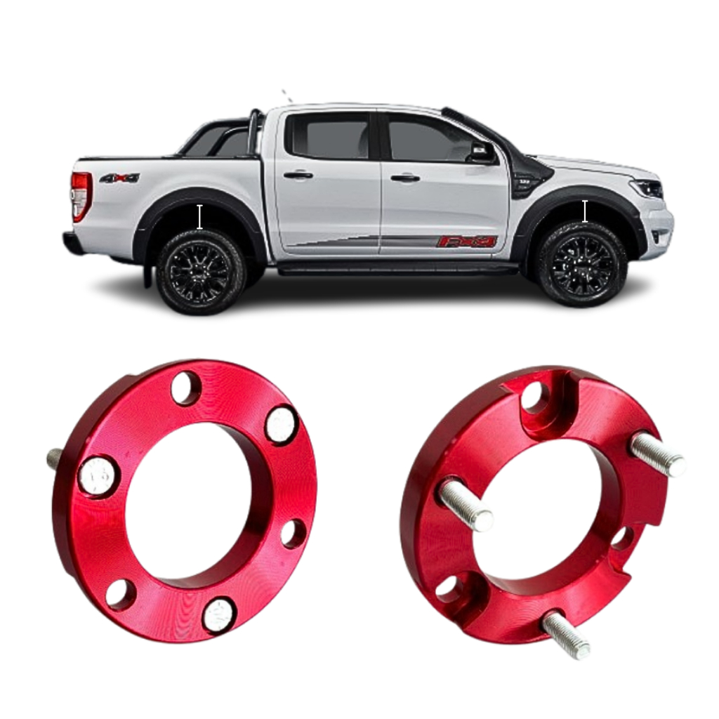 Par Jogo Kit Calço Suspenção Dianteiro Lift 18mm Ranger 2013 14 15 16 17 18 19 20 22 2023 Xls Xlt Xl