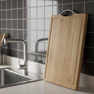 Tábua Bambu Profissional Reforçada com Sulco e Alça Aço Inoxidável - Tábua de Servir Churrasco e Cozinha Ecológica em Oferta na Shopee