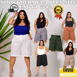 Short Bermudas Feminina  Plus Size EXG ao G3 Alfaiataria ENVIO IMEDIATO em Oferta na Shopee