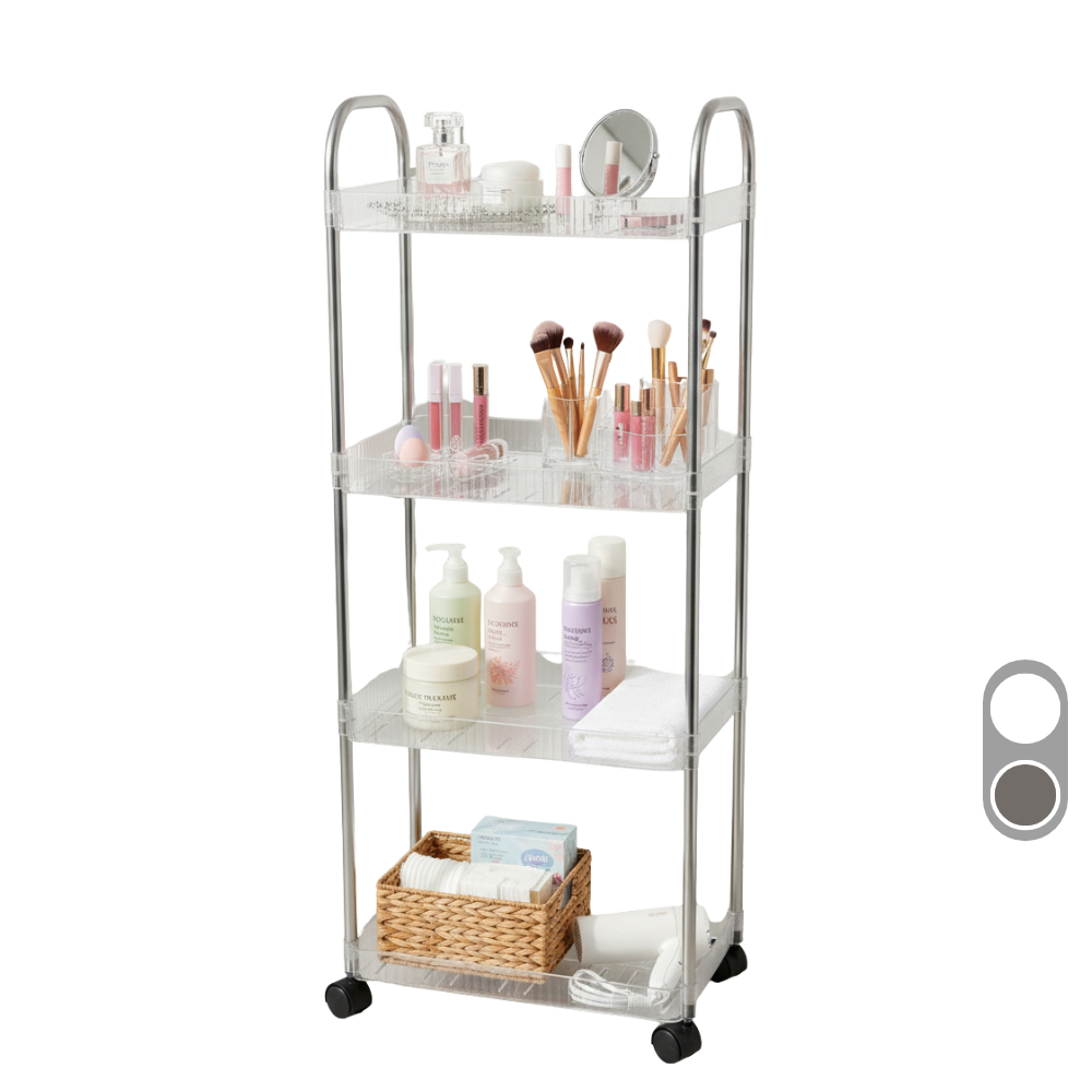 Carrinho Organizador de Acrílico Transparentes com 4 Prateleiras em Oferta na Shopee