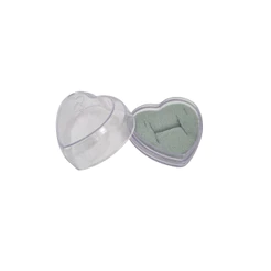 Kit com 30 Caixinhas Coração Acrílico para Alianças – verde bebe