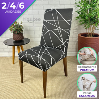 Kit Para Cadeiras De Jantar 2 4 6 un Tecido Importado Mais Resistente Acabamento Reforçado Elástico Grosso em Oferta na Shopee