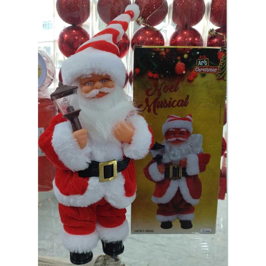 Papai Noel Musical Boneco Papai Noel Com Musica, Movimento e Luz Decoração Musica em Portugues