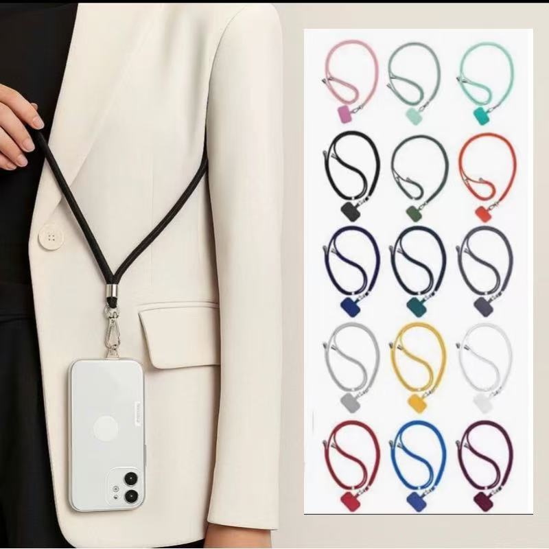 Cordão De Pescoço Ajustável para Celular - Alças a  Com Suporte Transparente e Tecido