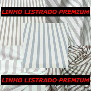 Tecido Linho Listrado Premium 1 x 1,35 em Oferta na Shopee